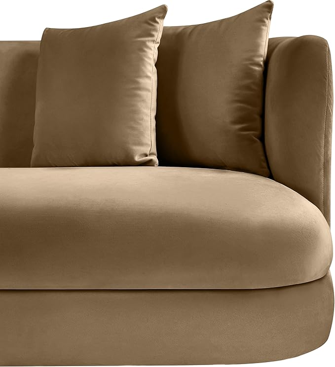 Meridian Furniture 699Beige-C Alder Collection Modern | Contemporary Chair with Ultra Luxe Beige Velvet 460 GSM Velvet Solid Wood Frame 38 W x 36 D x 30 H Beige