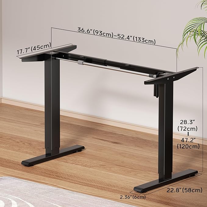 Electric Standing Desk Frame3 Memory Height Adjustable Table Legs Up to 47.2Ergonomic Standing Desk Base Workstation for Home Office Black Frame Only