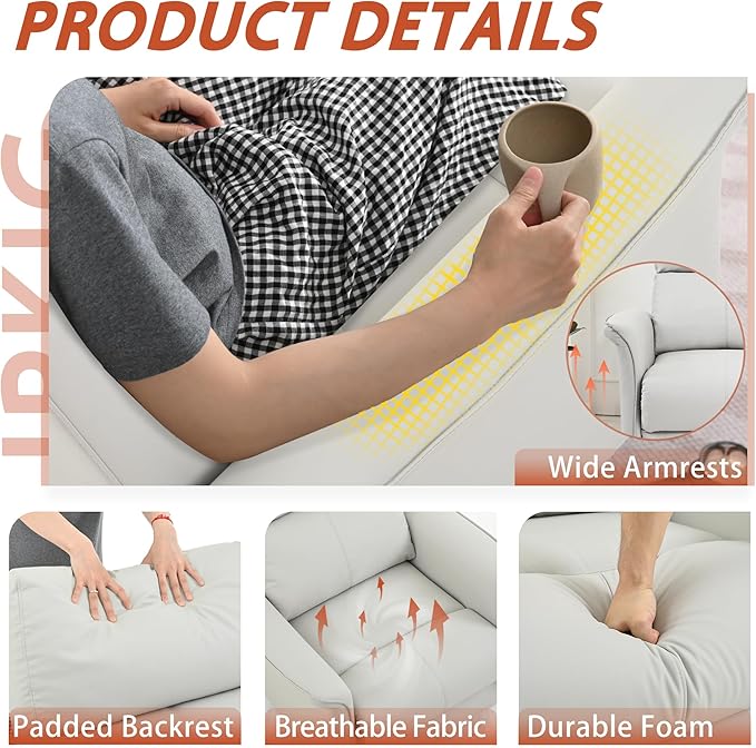 KEIKI Swivel Rocker Recliner Chair for Adults Rocking Recliner Chair Glider Rocking Chair Reclining with Modern-Designed Armrests Nursery Recliner for for Small Spaces/Living Room/Bedroom/Nursing