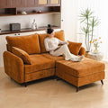73'' Loveseat Sofa with Seats Storage Modular Sectional Couch with Movable OttomanOversized Comfy Sofa with 7.8'' Cushion24.5'' Deep SeatLarge Couches for Living RoomBedroomVeletYellow