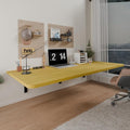 IAE 48 x 22 Floating Foldable DeskWall-Mounted Folding Computer Table with Engineered WoodStudy Table with Shelf BracketsFold Down ShelfFold Computer Desk for Small SpacesHolds 500 lbNatural