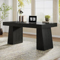 Tribesigns 55 Executive Desk Wooden Office Desk with Double Pedestal Modern Simple Computer Writing Table for Home Office Black