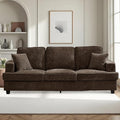 Sofa Couch for Living Room Modern Loveseat with Comfy Deep Seat Comfortable Mid-Century 3-Seater Couch for Bedroom Home Apartment Office Lounge Brown