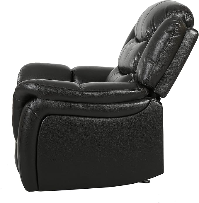 Christopher Knight Home GDFStudio Great Deal Furniture Merit Black Leather Recliner/Glider Chair