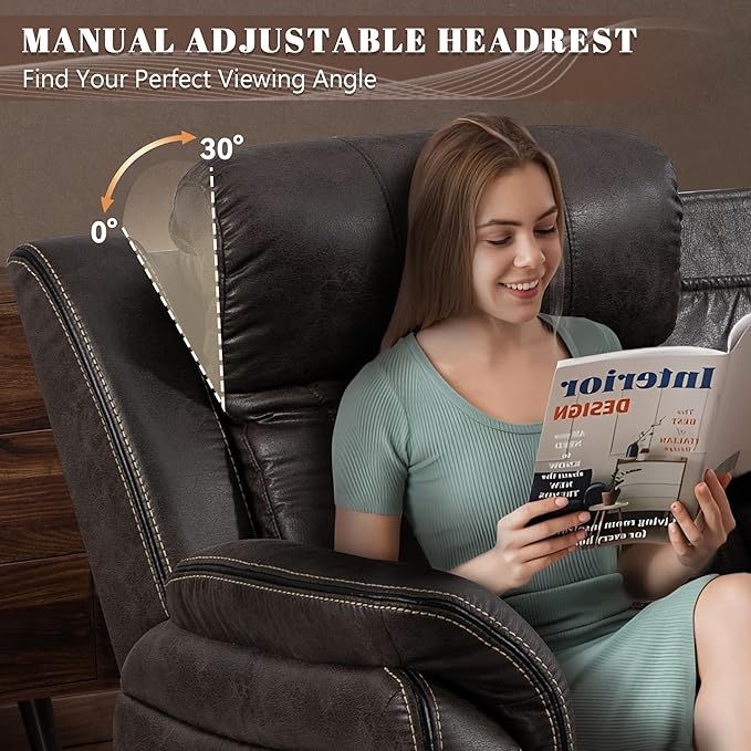 Zero Gravity Power Recliner Sofa Couch – Electric Reclining Sofa with Drop Down Table 3 Seater Dual Reclining Couch with Adjustable Headrests for Living Room (Foil Fabric Brownish Gray)