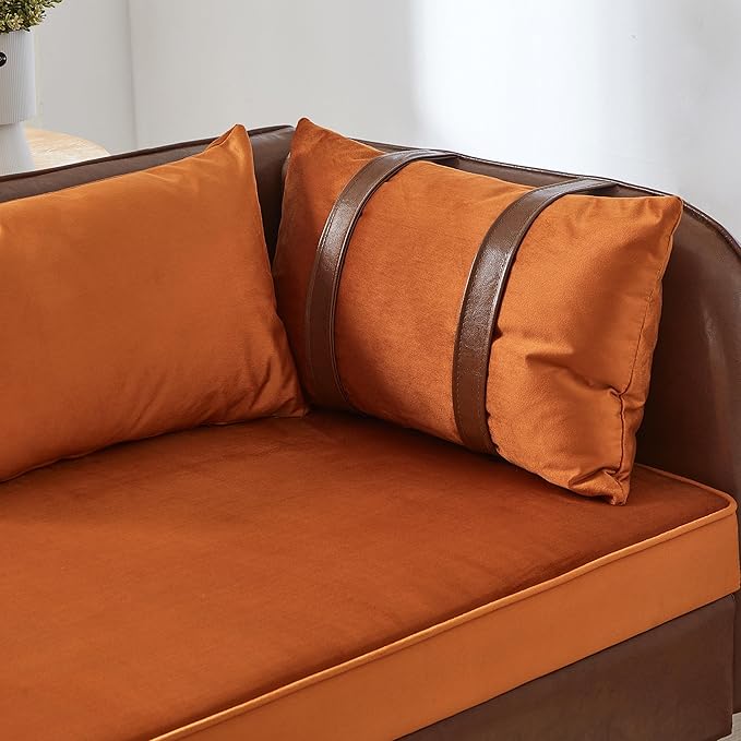 KEIKI PU Leather Chaise Lounge Chair Indoor Modern Leisure Sleeper Sofa Chair with Storage Accent Velvet Reading Couch Side Armchair Corner Arm Chairs for Living Room Bedroom Easy Assembly Brown