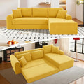 KBQ Modular Sectional Couch in a Box 103 L Shaped Boneless Cloud Couch with Deep Seat Convertible Sofa Bed for Living Room Bedroom Apartments No Assembly Required Yellow Right Facing Chaise