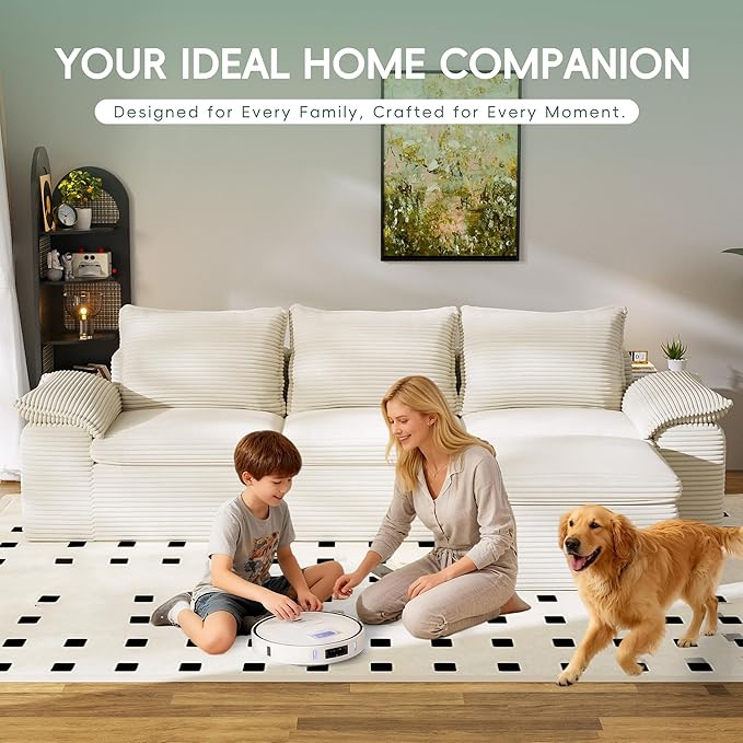 104 Cloud Sectional Couch Boneless Couches for Living Room L Shaped Couch with Ottoman Modular Sectional Sofa with Deep Seat Modern Boneless Sofa for Living Room No Assembly (Beige L-Shaped)
