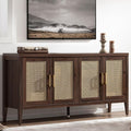 SICOTAS TV Stands for Living Room-Entertainment Center with Storage for Bedroom-Mid Century Modern Television Stands with 4 Doors 59 Media Console TV Cabinet Credenza for 45 50 55 60 65 Inch TVs