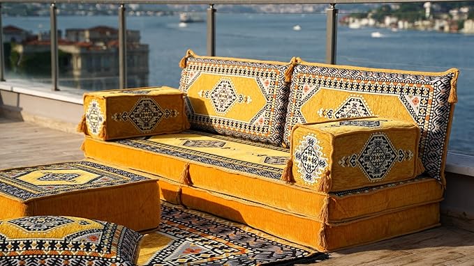 arabicsofa Arabic Jalsa Floor Sofa – Traditional Handmade Floor Cushion Sofa for Living Room