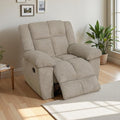 Fabric Recliner Sofa Chair Manual Reclining Chair Comfy Upholstered Single Recliner Couch with Padded Armrest Modern Corduroy Living Room Furniture for Home/Office (Beige 1 Seat)