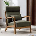 ANJ Mid Century Modern Accent Chair with High Back Single Lounge Armchair with Solid Wood Frame Comfy Reading Chair for Living Room Easy Assembly