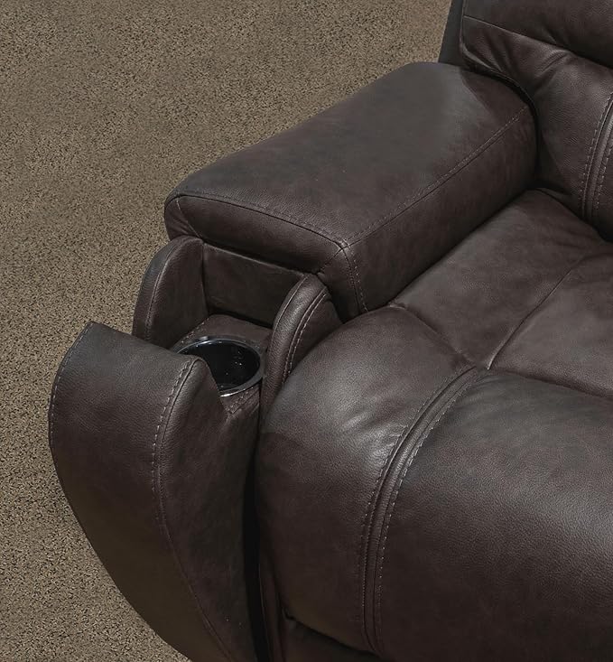 Signature Design by Ashley Trumble Modern Faux Leather Manual Rocker Recliner with Track Arms Gray