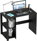 SHW 38-Inch Home Office Computer Desk with Shelves Black