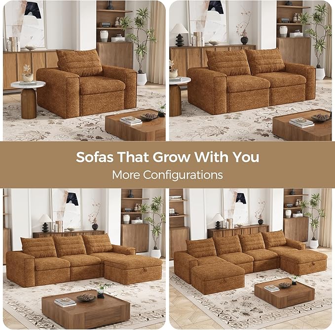 77 Cloud Loveseat Sofa Deep Seat Couch with Pillows Modern Comfortable Upholstery Boneless Sofa 1 piece for Living Room Bedroom Apartment Removable CoverNo Assembly Required Orange