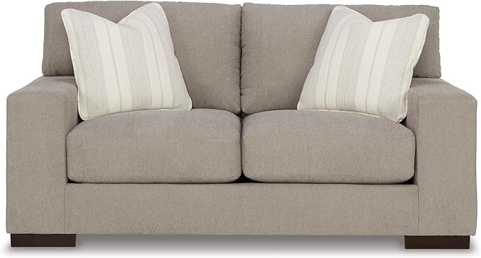 Signature Design by Ashley Maggie Contemporary Loveseat for Living Room Light Brown