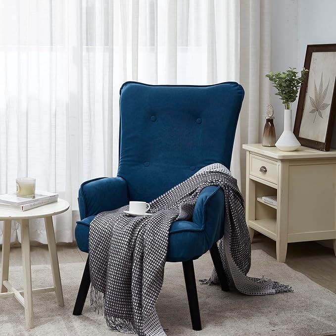 Velvet Fabric Padded Seat Chair with High Backrest and ArmrestsModern Folding Lounge Chaise for Living Room and Bedroom Djustable Foldable Modern Leisure Sofa Video Gaming Sofa