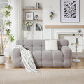 Tbfit Boneless Loveseat SofaComfy Tufted Cloud Couch Modern Living Room Floor Sofa Chair Chenille Grey