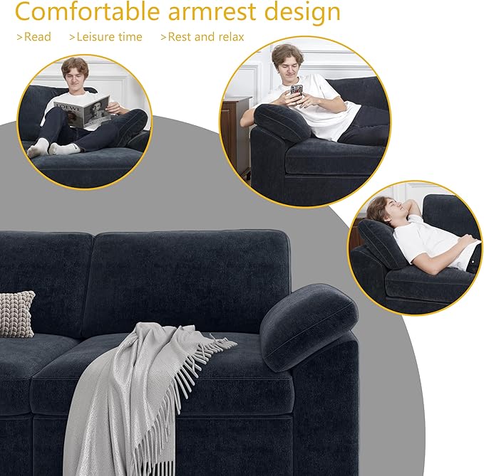 EASE MOOSE Middle Module Seat Chenille for Modular SofaRight Armless Chair Accessory