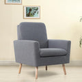 Naomi Home Frida Modern Accent Chair with Plush Fabric Ergonomic Indoor Lounge Chair Comfy Arm Chair for Bedroom &amp Living Room Chairs with Oak Legs and Thick Cushioning