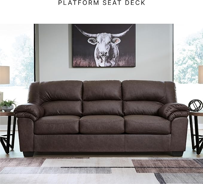 Signature Design by Ashley WalkerPoint Contemporary Sofa with Removable Cushion Dark Brown