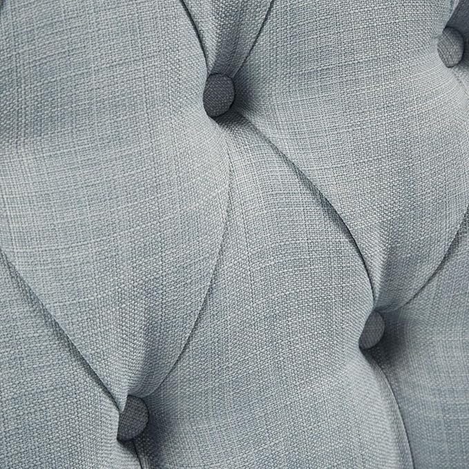 Button Tufted Accent Chair Dusty Blue Button Tufted Back Living Room Decor Cozy Addition