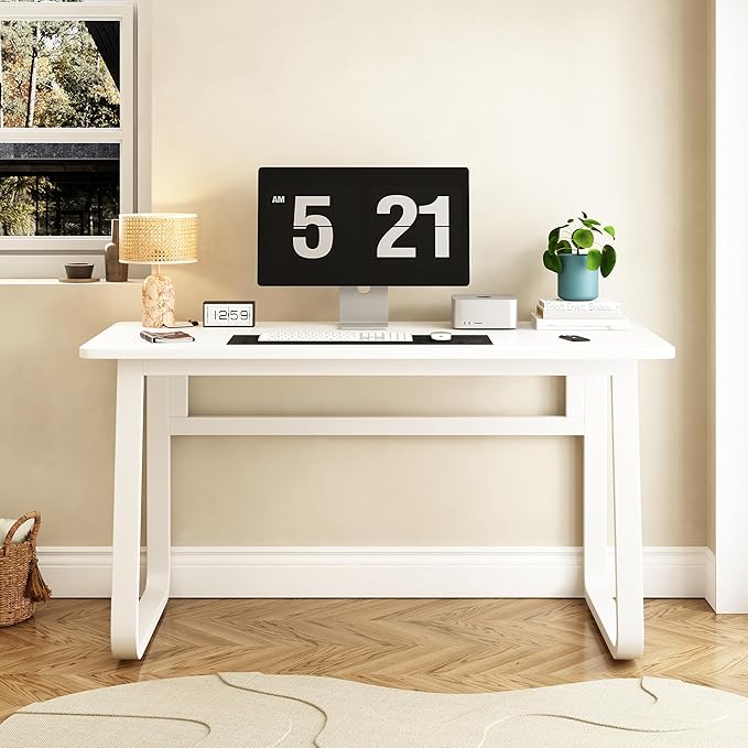 L39.3inch Computer Desk Modern Simple Style Desk for Home Office Small Writing Table Study Corner Work Desk for Bedroom