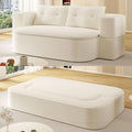 78.7 Futon Sofa Bed 2-in-1 Foldable Sleeper Sofa Convertible Floor Couch with Pillows Corduroy Couch with Multi Functional Blanket Upholstered Boneless Couches for Living Room Cream Beige