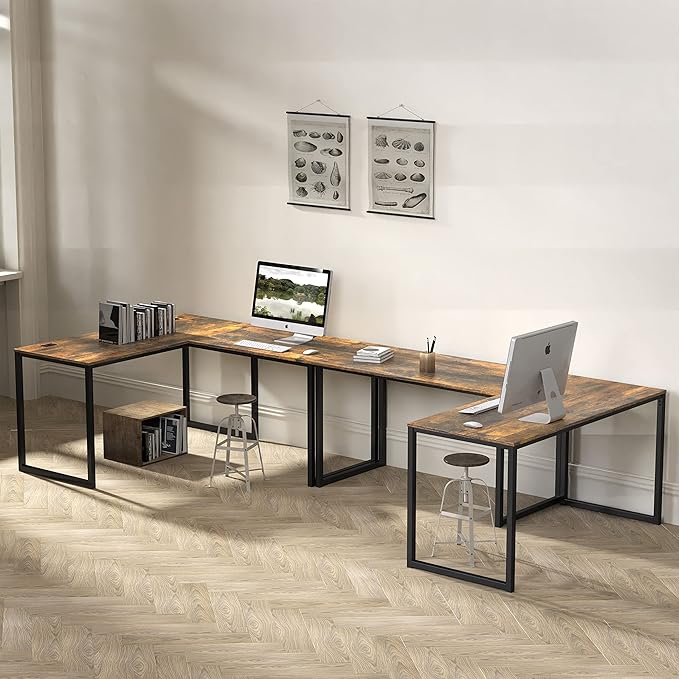 SHW Mission 48-Inch Home Office Computer Desk Rustic Brown