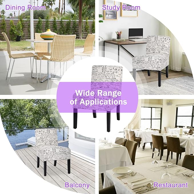 Armless Fabric Accent Chairs for Living Room Chairs Modern Arm Chair with Thick Cushion &amp Solid Wood Legs Reading Chairs for Bedrooms Chair Mid Century Sofa Club Chair Side Chairs for Living Ro
