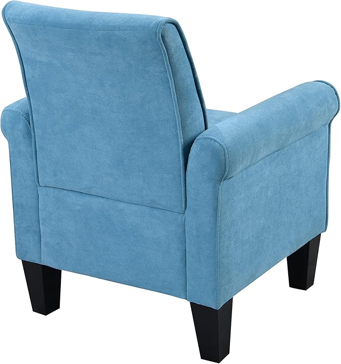 Generic Accent Chairs Comfy Sofa Chair Armchair for Reading Living Room Bedroom Office Waiting Room Linen Fabric Light Blue