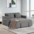 EBELLO 3 in 1 Convertible Sleeper Sofa Bed Modern Loveseat Couch Pullout Bed for Living Room Small Love Seat Lounge Sofa with Reclining Backrest Pillows and Side Storage PocketGrey