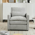 31.9 Oversized Cozy Upholstered Armchair Chenille Fabric Cloud Sofa Double Cushion Single Sofa Plush Cushion Armchair for Living Room Office Apartment (Light Grey-1c)