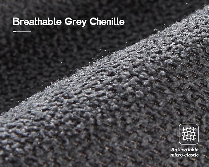 VanAcc Couch Sofa Chair with Storage Ottoman Modern Couch with Cup Holders &amp USB Charging Ports Deep Seat Sofa for Living Room(Charcoal Grey Chenille)