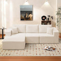 Modular Sectional Sofa for Living Room 108 Cloud Couch Sectional with L-Shape Chaise Modern Upholstered Corduroy Boneless Couch with Memory Foam Deep Seat No Assembly Required (Beige)