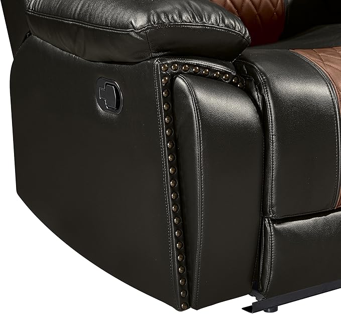 New Classic Furniture Nikko Faux Leather Manual Sofa with Dual Recliner Brown
