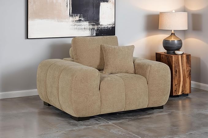 Coaster Home Furnishings - Octavia - Wood - Upholstered Accent Chair with Track Arms Reversible Back Cushion and Waterfall Seat - Living Room - Camel - 509963