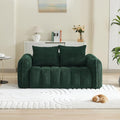 66'' Boneless Corduroy Loveseat Sofa 2 Seater Tufted Deep Seat Couch with Rounded Armrest Upholstered Cloud Couch for Living Room Bedroom No Assembly Green
