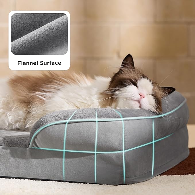 Bedsure Orthopedic Dog Beds for Extra Small Dogs- Washable Dog Cat Bed Waterproof Comfort Pet Couch Sofa with Washable Removable Cover Pets Bed with Nonskid Bottom Grey 20