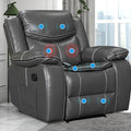 Massage Chair Recliner Zero Gravity Power Recliner Chair with Heat and Vibration Massage Electric Heated Theater Recliner with Remote Control for Living Room Bedroom Nursery (Grey)