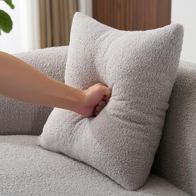 KEIKI 66.93 Cloud Sofa Curved Loveseat Couch with Round Armrest Compression Seat for Living Room Guest Bedroom No Assembly Required Gray