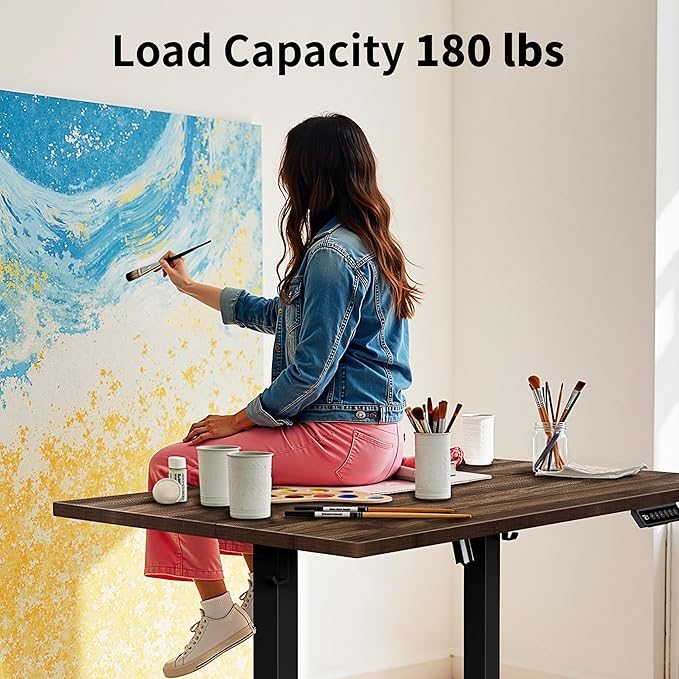 BIZUM 40x24 Inch Electric Standing Desk with Memory Presets Quiet Motor Height Adjustable Stand Up Desk for Home Office &amp Gaming Ergonomic Sit Stand WorkstationWalnut