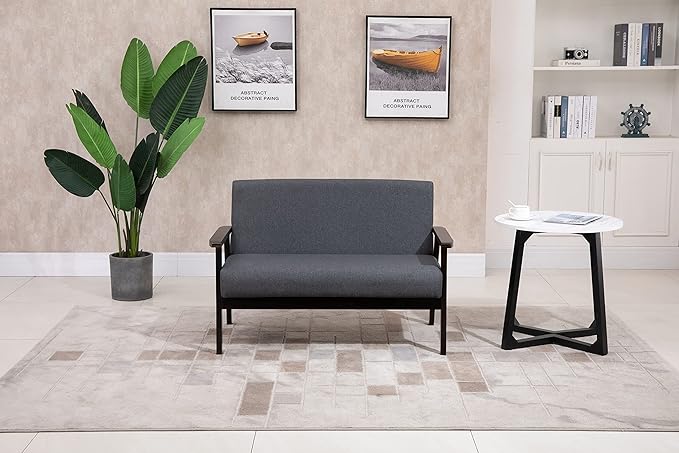 Lilola Home Bahamas 45 W Dark Gray Loveseat