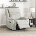 Lexicon Manual Recliner Chair Polished Microfiber Reclining Sofa Chair Home Theater Seating Wall Hugger Manual Recliner for Living Room/Office/Apartment Beige
