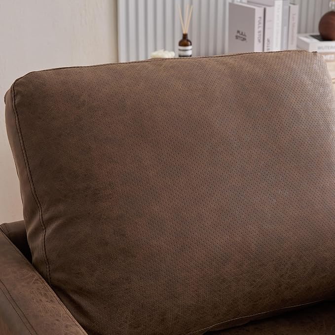 360° Swivel Upholstered Armchair 30.7 W Modern Comfort Single Sofa Chair for Living Room Bedroom Apartment Nursery Coffee PU