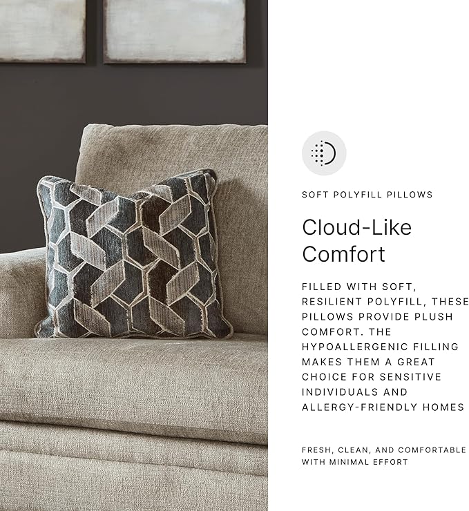 Signature Design by Ashley Stonemeade Casual Upholstered Oversized Chair with 1 Toss Pillow Light Brown