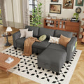 ZeeFu Sectional Sofa Couch with Storage Ottoman 78 L Shaped Modular 3 Seater Couches for Living Room Modern Linen Fabric Set for Small Space Apartment Office