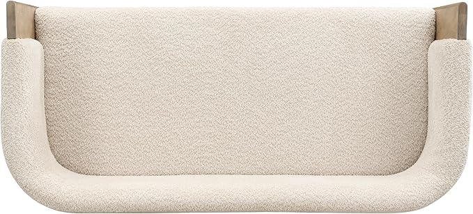 Christopher Knight Home Zudan Modern Boucle Upholstered Loveseat Sofa with Rubberwood Frame Comfy 2-Seater Sofa Couch and Flat-Panel Legs Love Seat Couches for Living Room Almond + Natural Ash