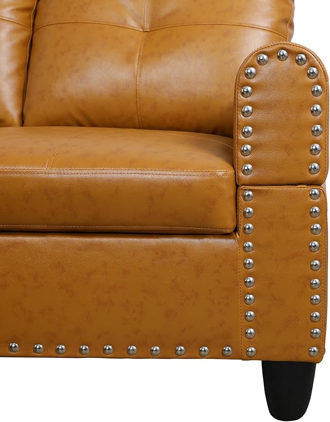 L-Shaped Combination Sofa Set Luxurious Synthetic Leather Living Room Sofa Suitable for Living Rooms Bedrooms Apartments and Offices