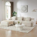 110 Cloud Sectional Couches for Living Room Modern Modular L-Shape Sofa Couch with Chaise 3 Seater Modular Sectional SofaNo Assembly Required (114beige)